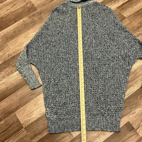 Hollister Chunky Crochet Knit Marled Blue Open Front Cardigan Sweater Womens M/L - Picture 6 of 7